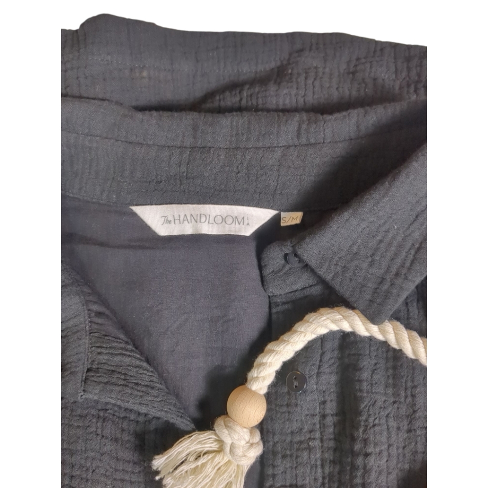 The Handloom LA Mia Romper Black Cotton with Rope Belt SZ S/M - Picture 7 of 10